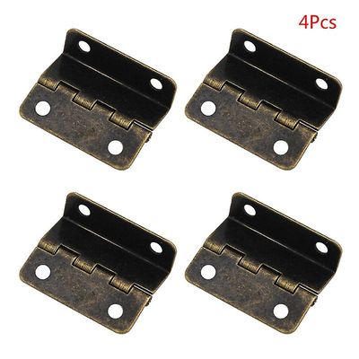 Visgaler 4 stk skap dør hengsel oppbevaring smykker tre bokser vintage hengsler hjem møbler dekorasjon med 4 hull tips ut hengsel Bronse