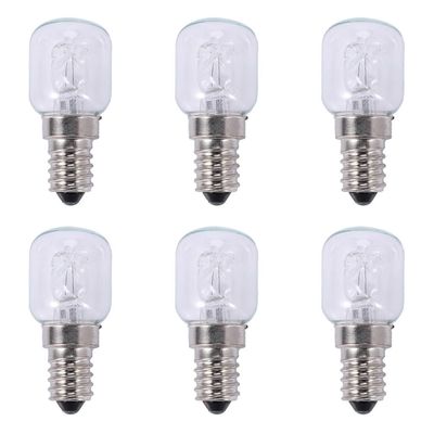 6X E14 korkean lämpötilan polttimo 500 astetta 25W halogeenikuplauunin polttimo E14 250V 25W kvartsilamppu
