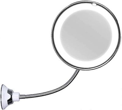 Hanhenkaula meikkipeili 10x suurennus, led-valaistus, tehokas imukuppi, 360 asteen kierto, aurinkopariston käyttö, langaton kompakti matka m
