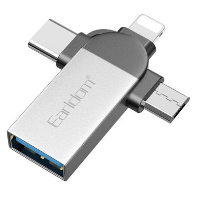 EARLDOM OT93 3-in-1 OTG-sovitin 8-nastainen tyypin C Mirco-muunninliitin