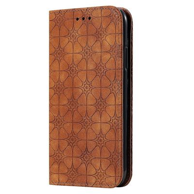 Gangxun Kompatibel med iphone 12 Mini Case Læder Magnetisk Flip Folio Cover Tegnebog brun