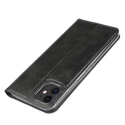 Iphone7 Plus / 8 Plus musta nahkainen iskunkestävä puhelinkotelo korttipaikan lompakkoon