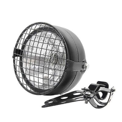 Retro vintage moottoripyörä universaali sivukiinnike 35w 6,5 tuuman läpinäkyvä ajovalokahvila säleiköllä +