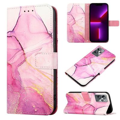 Gangxun Kompatibel med Realme Gt 2 Pro Case Wallet, marmorkortholder Pu læder tegnebog lilla