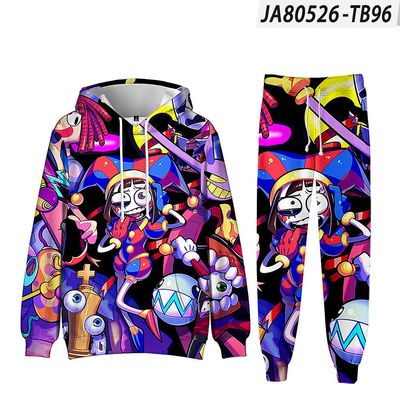 Sfygv The Amazing Digital Circus Digital Circus Hooded Sweatshirt Och Leggings Set 9 stilar 130CM