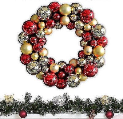 Jouluseppele ulkona | Joulupallo | Joulupallot Joulu Riippuvat koristeet Ovi Seinäkoriste Etuovi Korut Seppele särkymätön- Punainen