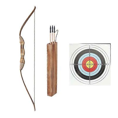 Jdd Power 80cm puinen jousi ja nuolisetti lapsille aloittelijoille 3 turvanuolella Quiver Youth Long Bow Jousiammuntasetti Lasten harjoituslelulahja