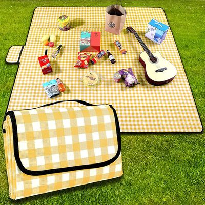Linkrunning Picnic tæppe Vandtæt strandtæppe 180200cm Picnicmåtte vaskbar letvægts gul 180*200cm