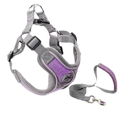 Hundelysende justerbar sele til hunde Hvalpevest halsbånd Snor Fransk bulldog Hundetilbehør Lilla S