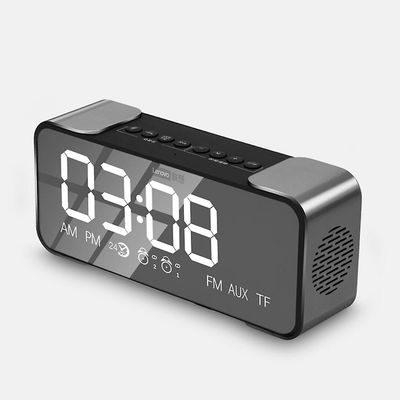 El Contente Bt høyttaler radio alarm diy ringetone ett klikk snooze bt samtale høyttaler Svart