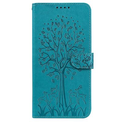 Foxdock Kompatibel med Xiaomi Redmi Note 9s / note 9 Pro / note 9 Pro Max Case læderbetræk Prægning af Etui Coque - Blue Tree And Deer