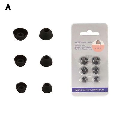 6x silikoniset EarBuds-korvakärjet Bowers &; Wilkin PI8: lle (pieni, keskikokoinen, suuri) Musta
