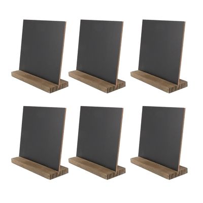 Yuntianzun 6 Pack Rustikk Chalk Board Sign Med tre Stativ For Wedding Dekorasjoner Skilt Etiketter 6x5 Inch Blackb