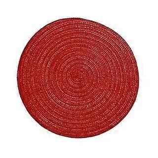 JWL-5PCS pöytämatot ruokapöydälle 1 kpl, lämmönkestävät paikkamatot tahrankestävä liukumaton pestävä PVC-kudottu vinyyliastiasto, INS Punainen-11cm