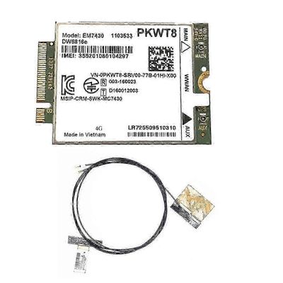 Dell Latitude 7280/7285/7290/7389/7390/7480/7490 -yhteensopiva EM7430 DW5816E 4G LTE -moduuli, jossa on kaksi antennia ja GOBI6000 tekniikka SZRH