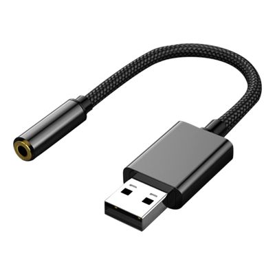 Fruushop USB-3.5 mm: n ääniliittimen sovitin USB-AUX-ääniliitäntään Ulkoinen stereoäänikortti kuulokkeille Kaiutin PS4: lle PS5: lle, PC: lle, kann...