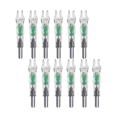 12 kpl LED-valaistuja nokkeja automaattiset nocks valaistu jousiammunta Uudet valaistut nokat 6,2 mm: n jousiammuntaan Hunti Vihreä