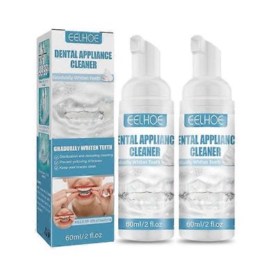 1/2/3 kpl oikomiskalvon puhdistusaine ja valkaisuvaahto 60 ml, puhdas pidike ja henkselit, suunhoitoon 2PCS