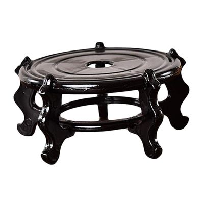 Kiinalainen Fishbowl-näyttöteline Puinen kasviteline Kukkaruukun pidike Bonsai-teline Sisäkasviteline Maljakkojalusta olohuoneeseen Musta Diameter ...