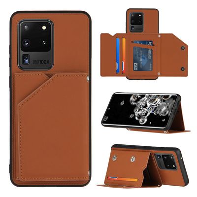 Gangxun Case til Samsung Galaxy S20 Ultra Vintage Cuir Cover Læderetui kofanger - Marron