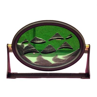 Ruili Ellipse 3d Moving Sand Glass Art Picture Frame Gave grøn