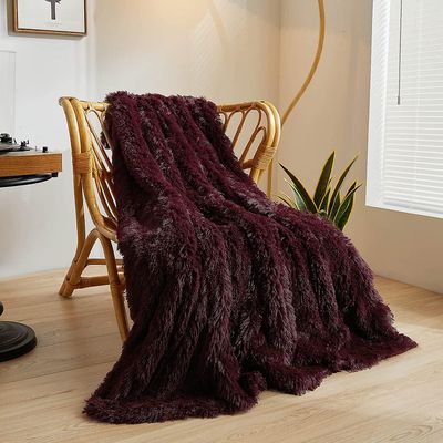 Maromalife Luksus Faux Fur Throw Blanket, Aqua Soft 50x60 Fluffy Blanket Throw, Shaggy plysj dekorative sofateppe, søt furry kaste Holidy fuzzy lap...