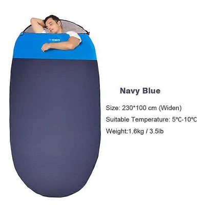 Levennä soikea makuupussi Camping Kevyt aikuisten vaellusmatkoille ulkona tummansininen 1.3kg