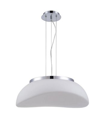 Inspired Lighting Opal loft vedhæng 3 lys E27, poleret krom, matteret hvidt glas