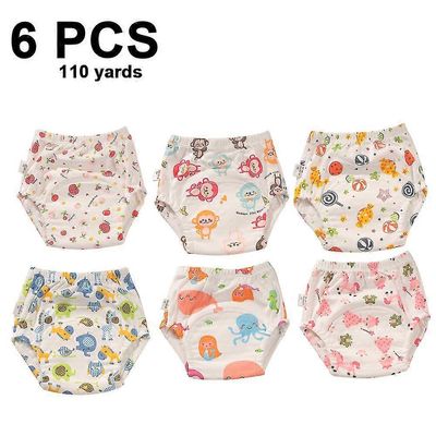 6 kpl unisex puuvilla uudelleenkäytettävä pottaharjoitusalusvaatteet hengittävät taaperot pojat ja tytöt pissakoulutusalushousut Waterpr SZRH AF