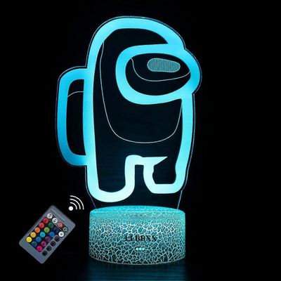 3D-lamput Yövalot keskuudessamme Lelut pojille Lapset Joululahjahuone johti 16 väriä kaukosäädin Marvel-lamppu ystäville baariin makuuhuone olohuon...