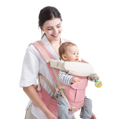 Jying Sikker og komfortabel alle bære positioner Baby Carrier Baby Hip Seat Carrier Pink