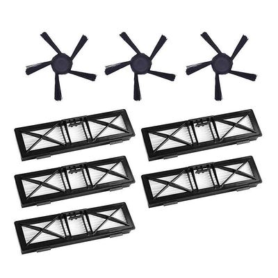 5pcs Ultra Performance Filtre &3pcs 5-arme opgraderet sidebørste Kit udskiftning til Neato Tilsluttet D5 D6 D7 Wi-Fi Aktiveret Va