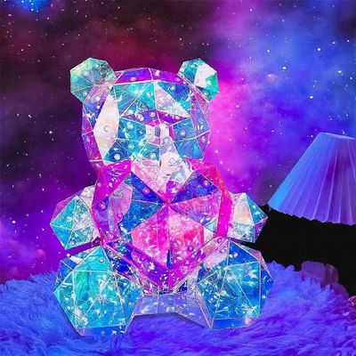 LED-karhu vaaleanpunaisella sydämellä yövalo tytöille, yövalo lapsille - lastenhuoneen sisustus-yöpöydän lamput - syntynyt kuten kuvassa näkyy