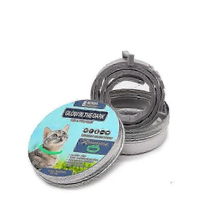 Kirppu- ja punkkipanta koirille ja kissoille - säädettävä 8 kuukauden suoja hehkuominaisuudella, vedenpitävä lemmikkieläinten kaulapanta kissa 38 cm