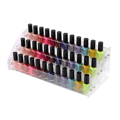Flye neglelakk holder klar sminke display stativ holder 3 lag Hvit