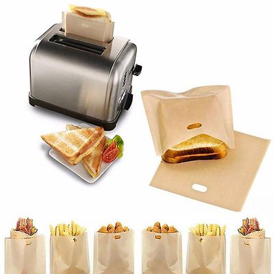 Brødrister Brød Sandwiches Wienerbrød Bageost Tasker Genanvendelige Non-stick Baked Toast Tasker Mikrobølgeovn Varmebestandig 16*16.5cm