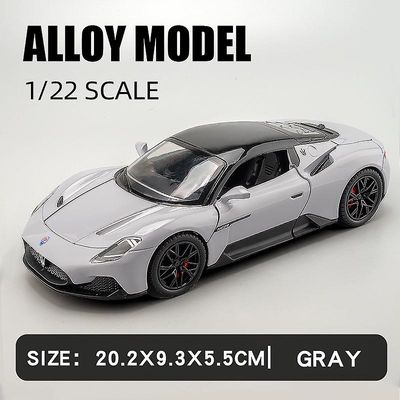 Toy Cars Suuri 1/22 Maserati Mc20 urheiluautoseos malli auto painevalettu metallivaaka kokoelma ajoneuvomalli ääni lelu auton lahja lapsille Harmaa...