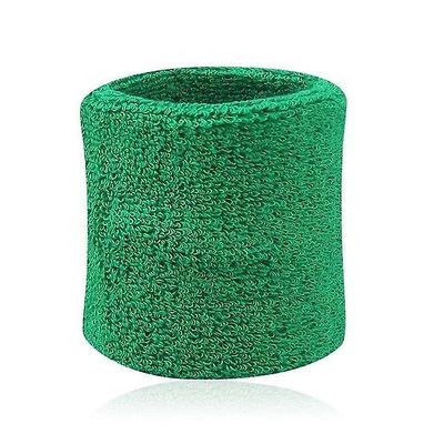 2stk farverige Unisex Sport Sweatband armbånd Bomuld håndledsbeskytter Kører Dyb grøn