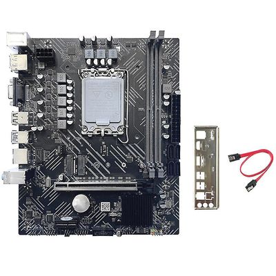 H610 Mboard + SATA-kabel + baffel A1700 DDR4 Gigabit Lan 2x32GB For G6900 G7400 I3 12100