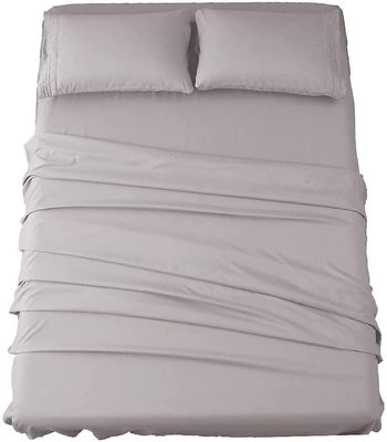 Linkrunning Lagensæt Super Soft Microfiber 1800 Thread Count Luksus egyptiske lagner 16-tommer dyb lommeRynke-3 stykke (grå, tvilling) Twin