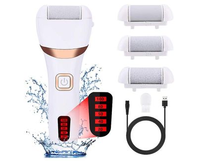 Yunshu Elektrisk fod callus remover kit genopladelige hårde fjernere 3 slibehoveder