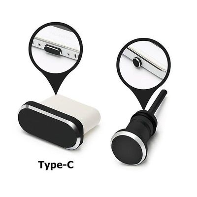 2 sæt type C telefon opladning port 3,5 mm øretelefon Jack Sim Card Usb C støvstik Grå