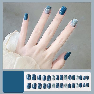 Bærbar negle patch aftagelig blød negle patch gelé lim færdig søm patch wearable nail patch Blå stjerne nattesøvn