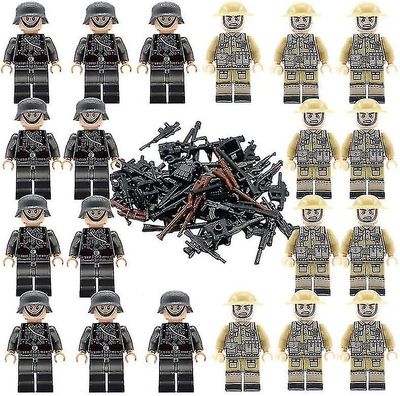 20stk soldater + våben mini figurer ww2 militær sæt, hær våben
