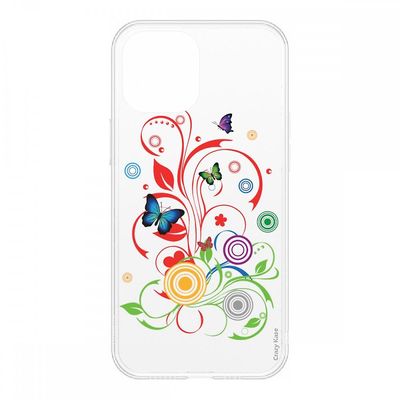 Crazy Kase Hull Til iPhone 12 (6.1) Fleksible sommerfugle og cirkler
