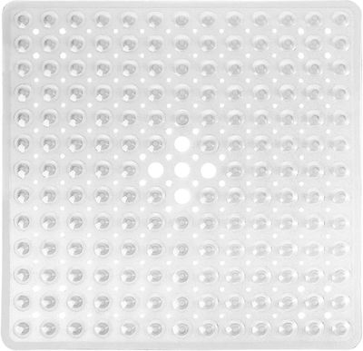 Baicccf Suihkumatto 53cm x 53cm ammeelle, neliömäinen kylpymatto, liukumaton tyhjennysrei'illä, imukupit, BPA, lateksi, ftalaattiton, konepestävä, ...