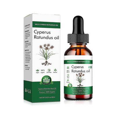Cyperus Rotundus Oil - 100 % kyproksen öljyä sisältävä luonnollinen pähkinäruohoöljy kehon karvankasvun vähentämiseen, ihon silottamiseen ja karvan...