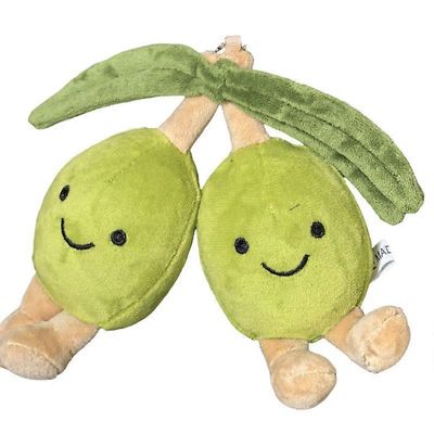 Uusi uusi papusilmä vihreä oliivi pehmo riipus naisten söpö simulaatio pehmo nukke riipukset avain pehmeät pehmolelut reppu avaimenperä One Size