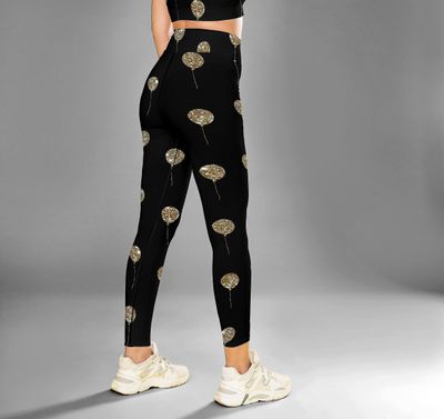 Høj talje Guld Balloner Yoga Leggings 2XL