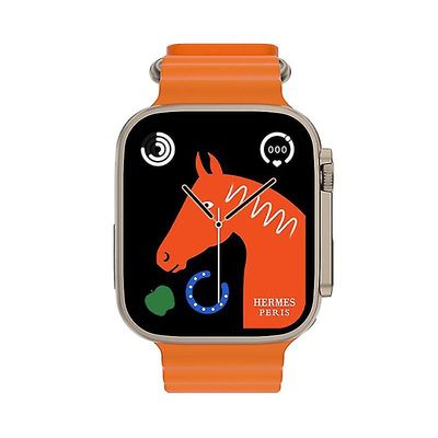 Get It 2023 49mm Smartwatch Ultra Menn Kvinner Smart Watch Bluetooth Call Trådløs lading Nfc klokker Ultra Series 8 kompatibel Apple Xiaomi Oransje